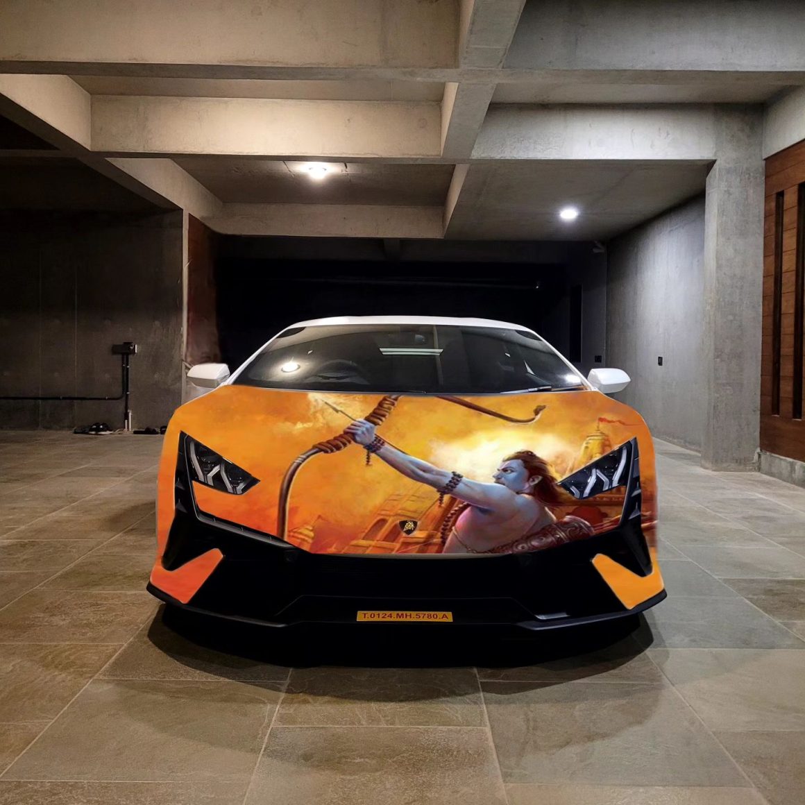 Divine Drive: Ahmedabad Speedster Wraps Lamborghini in Lord Shri Rama's ...