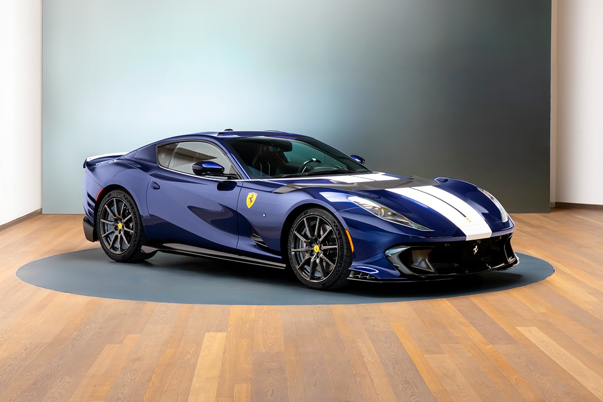 Blue and White Beauty: Ferrari's 812 Competizione Dazzles in Custom Chic –  A Dream for the Discerning and Daring - NamasteCar, image size:1200x800